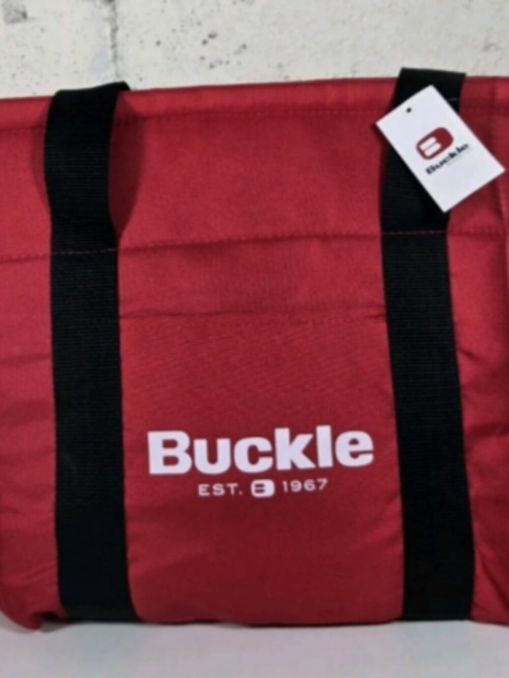 HTF NWT Buckle Cooler Bag Soft Insulated Tote Red & Black Large Zipper Travel